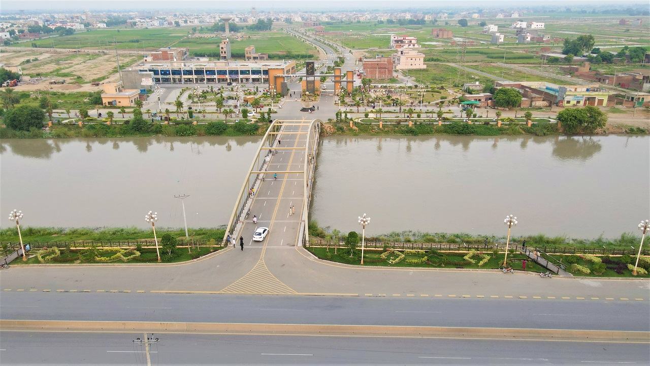 Ajwa City Gujranwala canal bridge from above